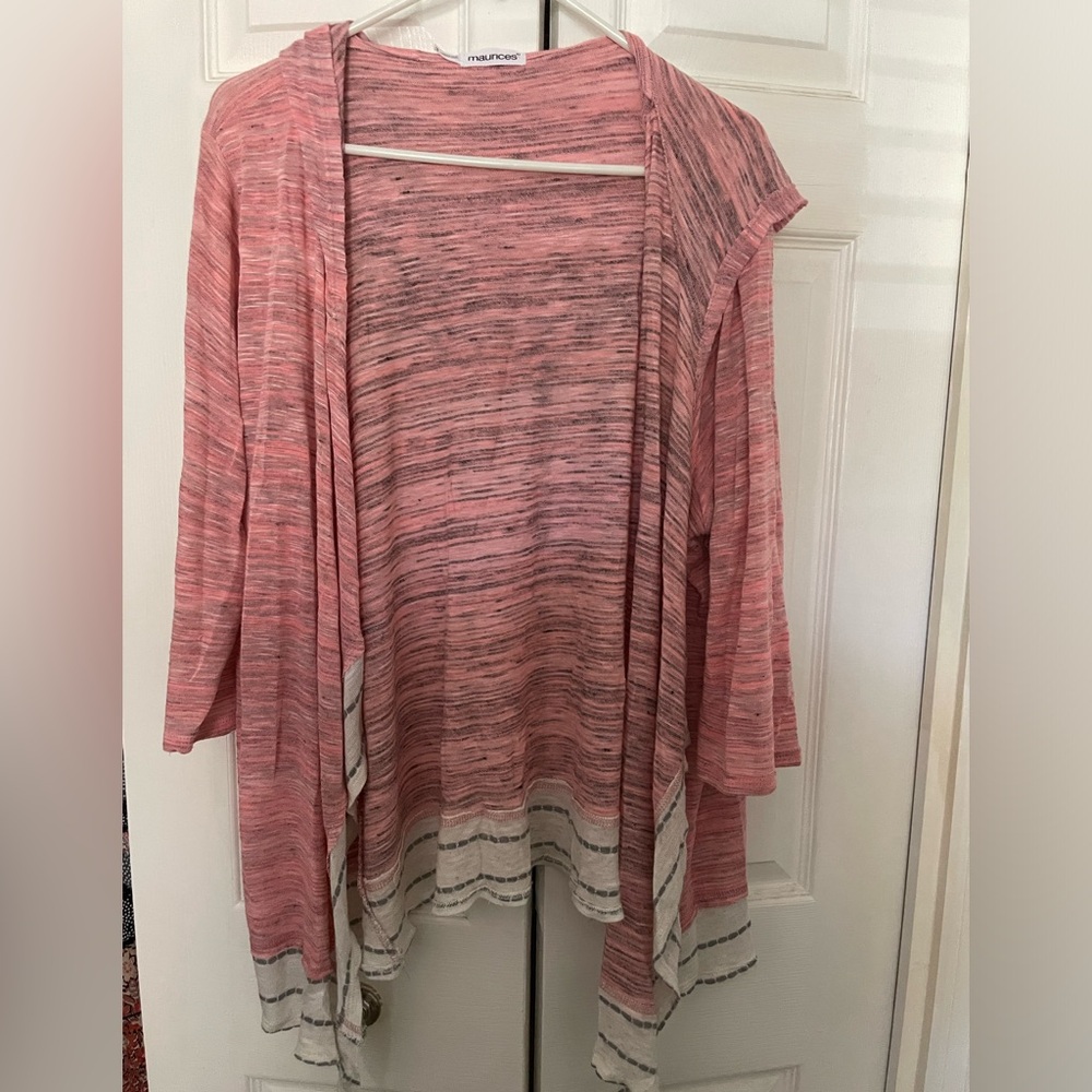 Maurice's Pink and Grey Hoodie Size 3
